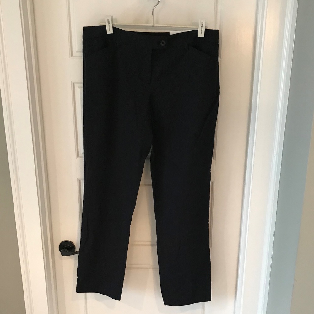 Dalia Black CottonPinstriped Pants - Size 12